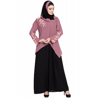 Layered designer A-line abaya
